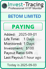 Monitored by Invest-Tracing.com HYIP Monitor-Invest-Tracing.com